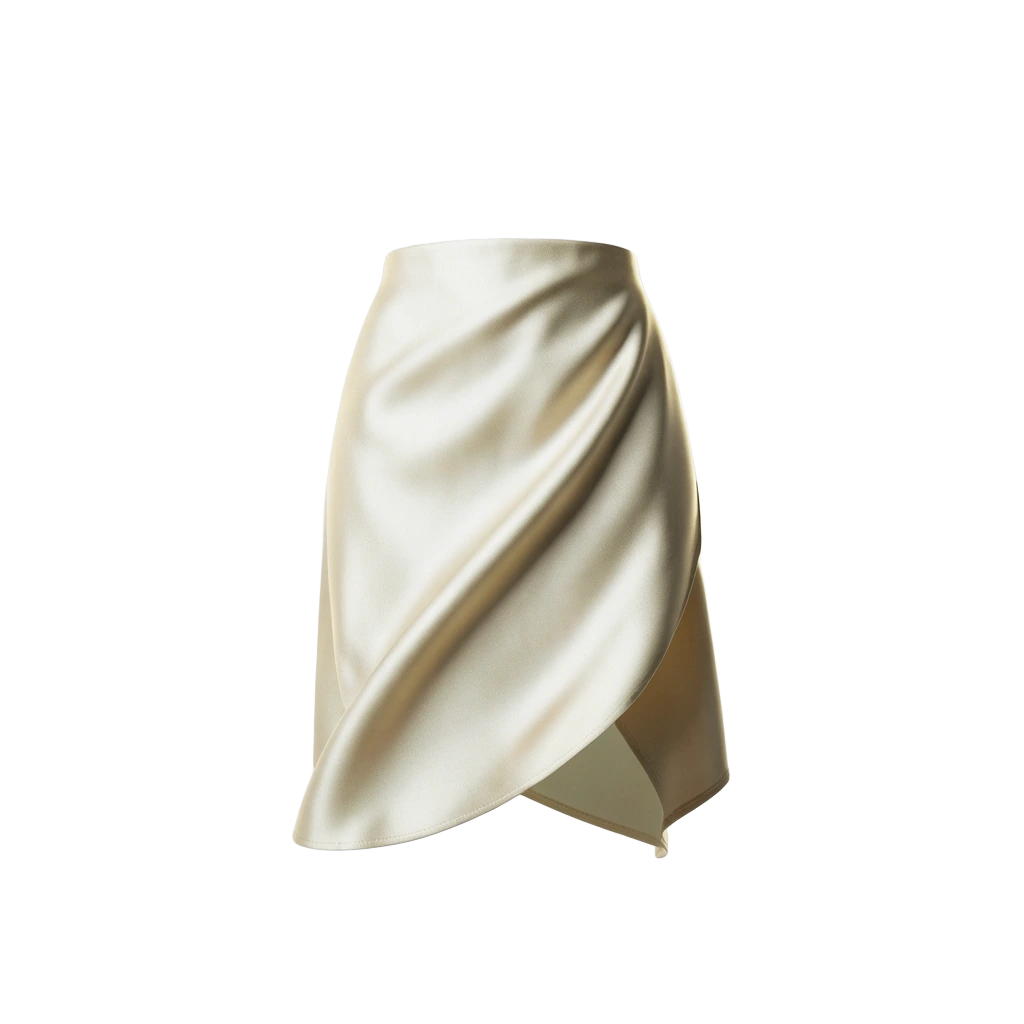 Champagne Silk Slip Skirt