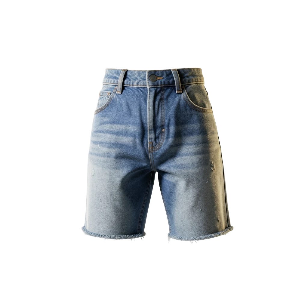 High-Waist Denim Shorts