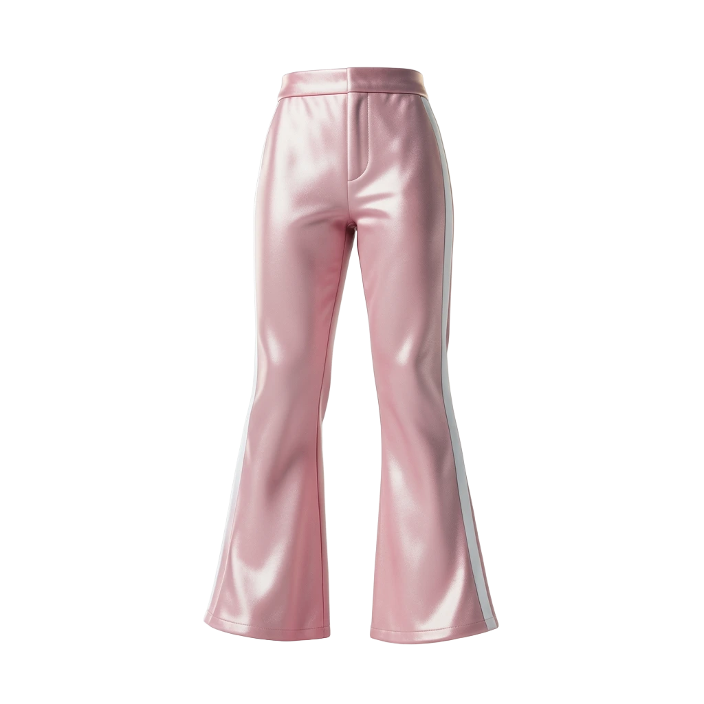 Pink Satin Flared Pants