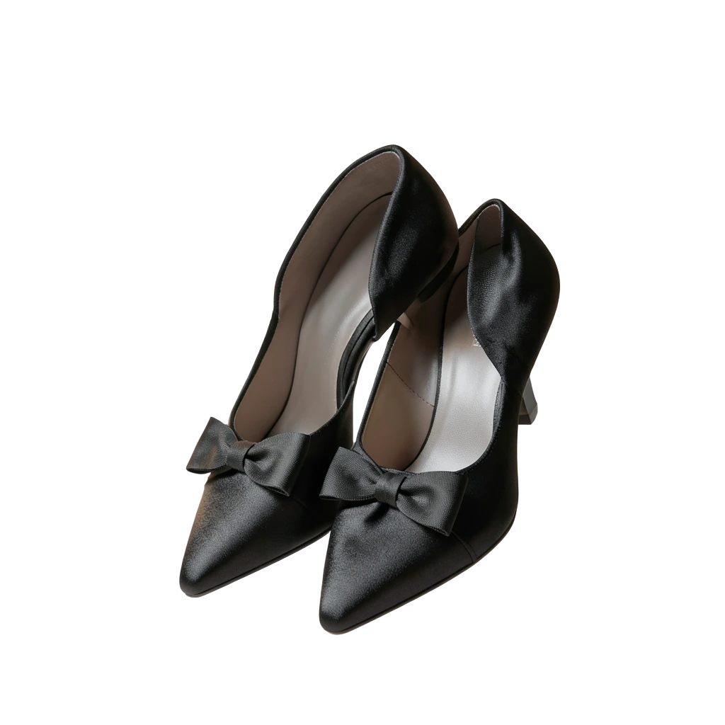 Black Bow Heels