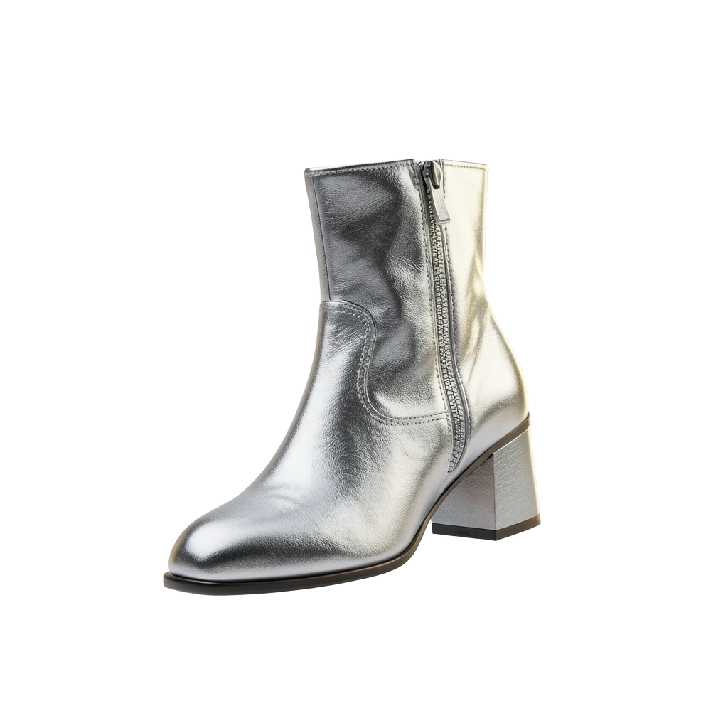 Silver Heeled Ankle Boots