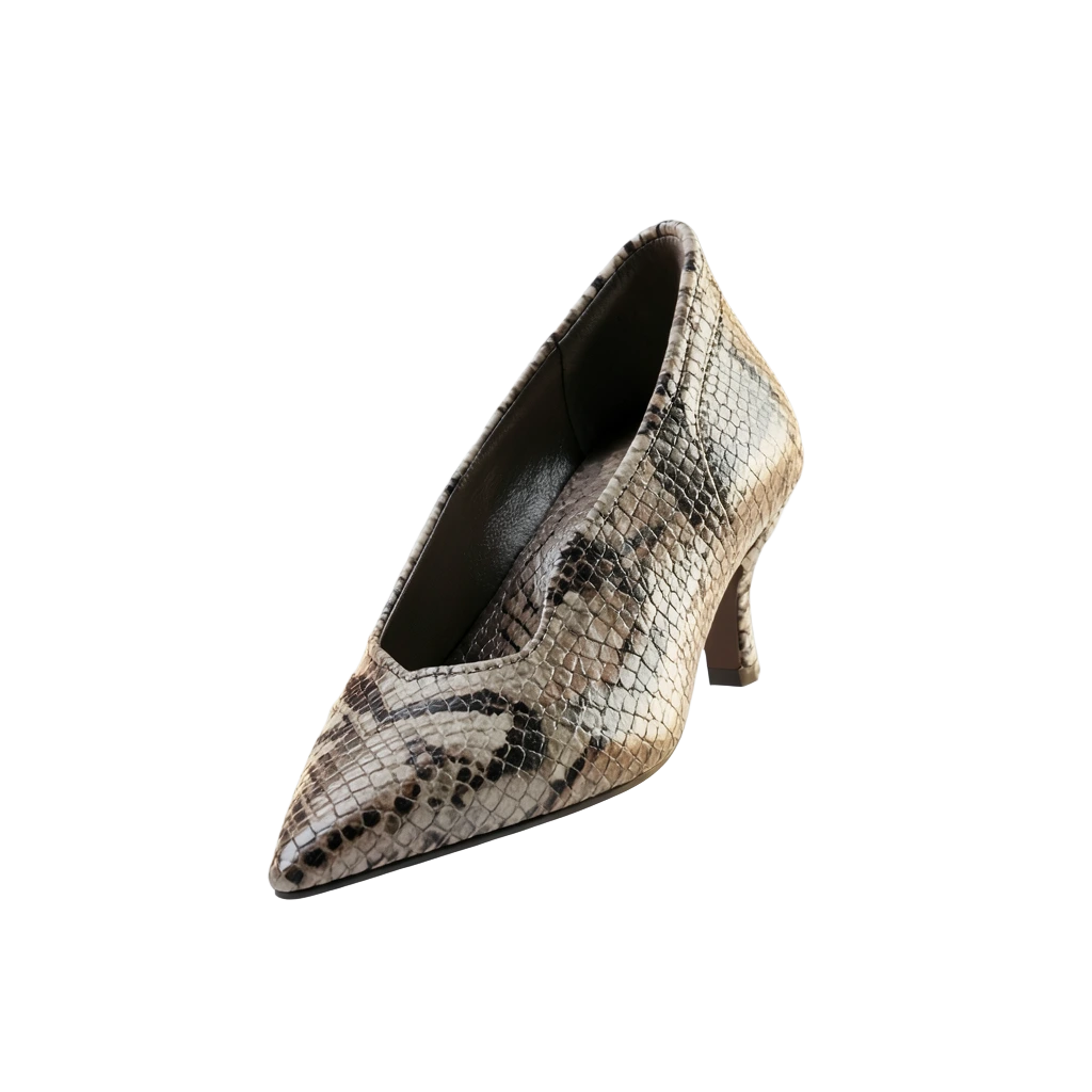 Snakeskin Kitten Heels
