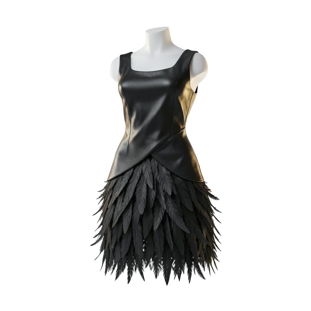 Black Feathered Dress