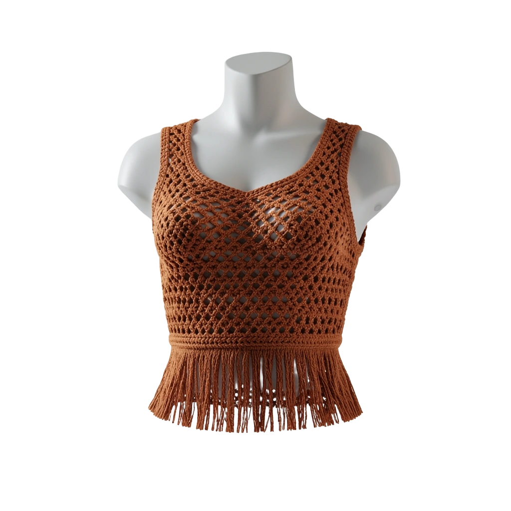 Orange Crochet Crop