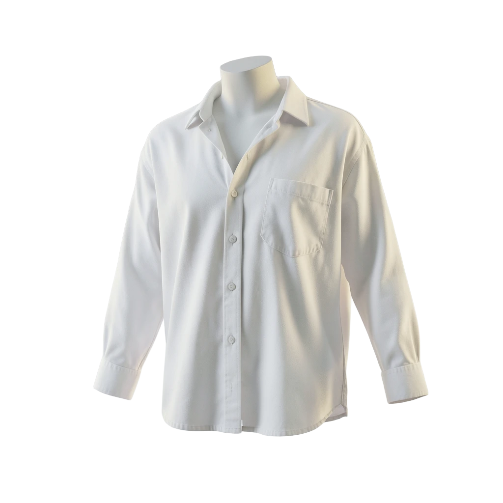 Open White Button Shirt