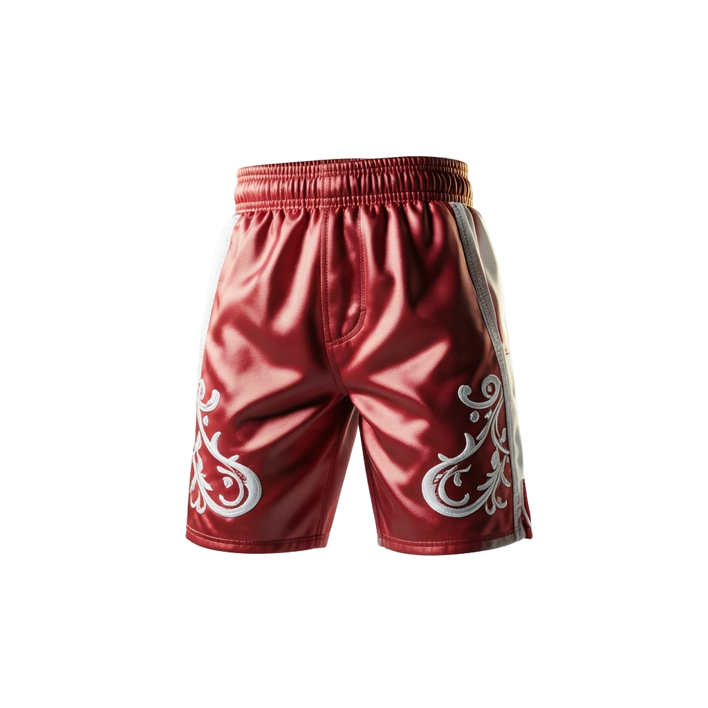 Red and White Boxing Trunks