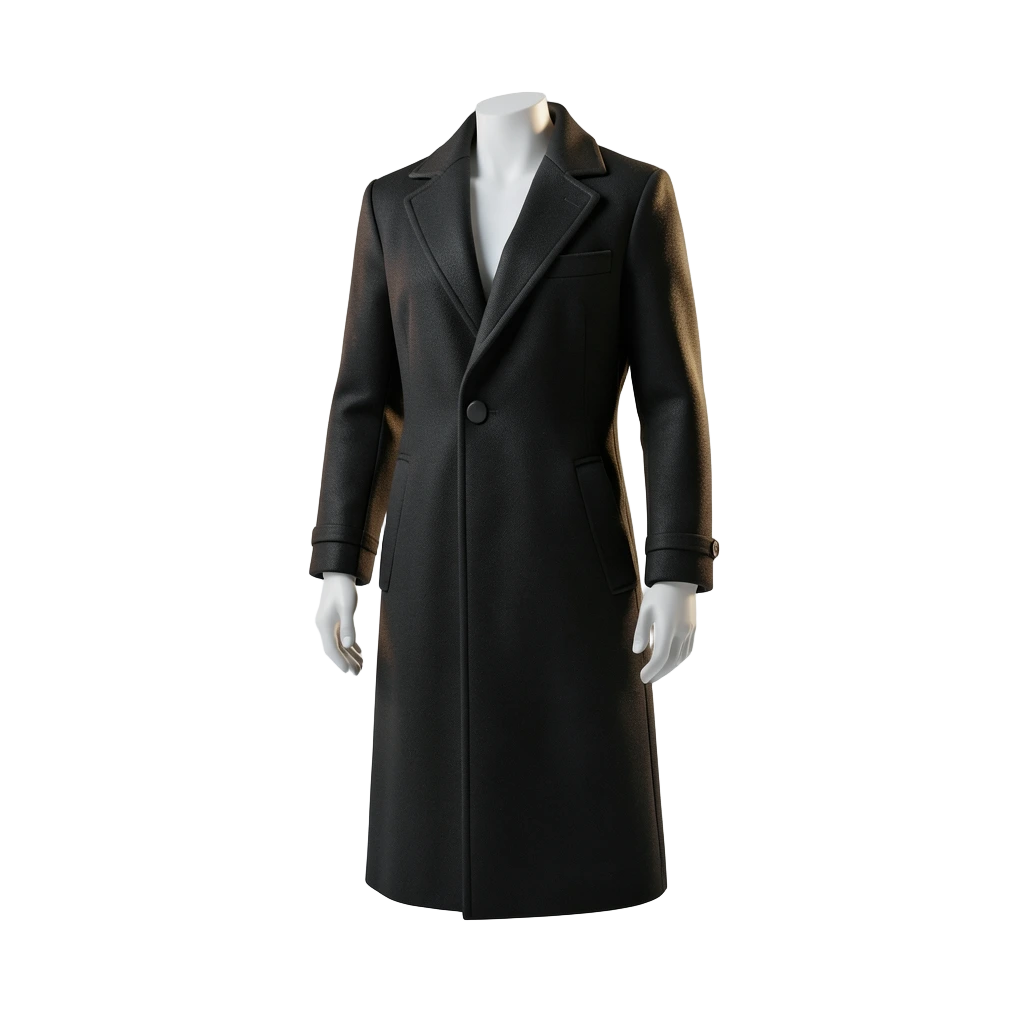 Black Wool Overcoat