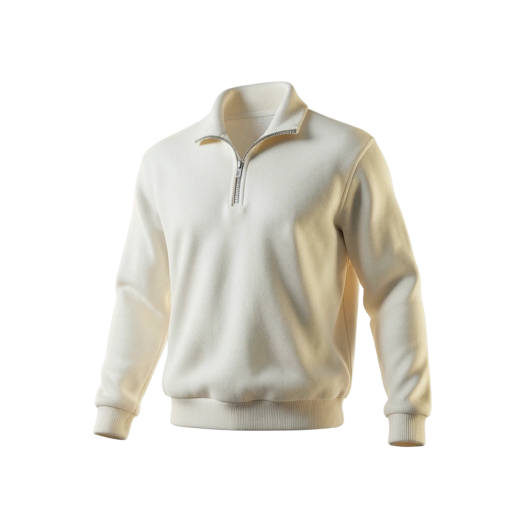 Cream Half-Zip Sweatshirt