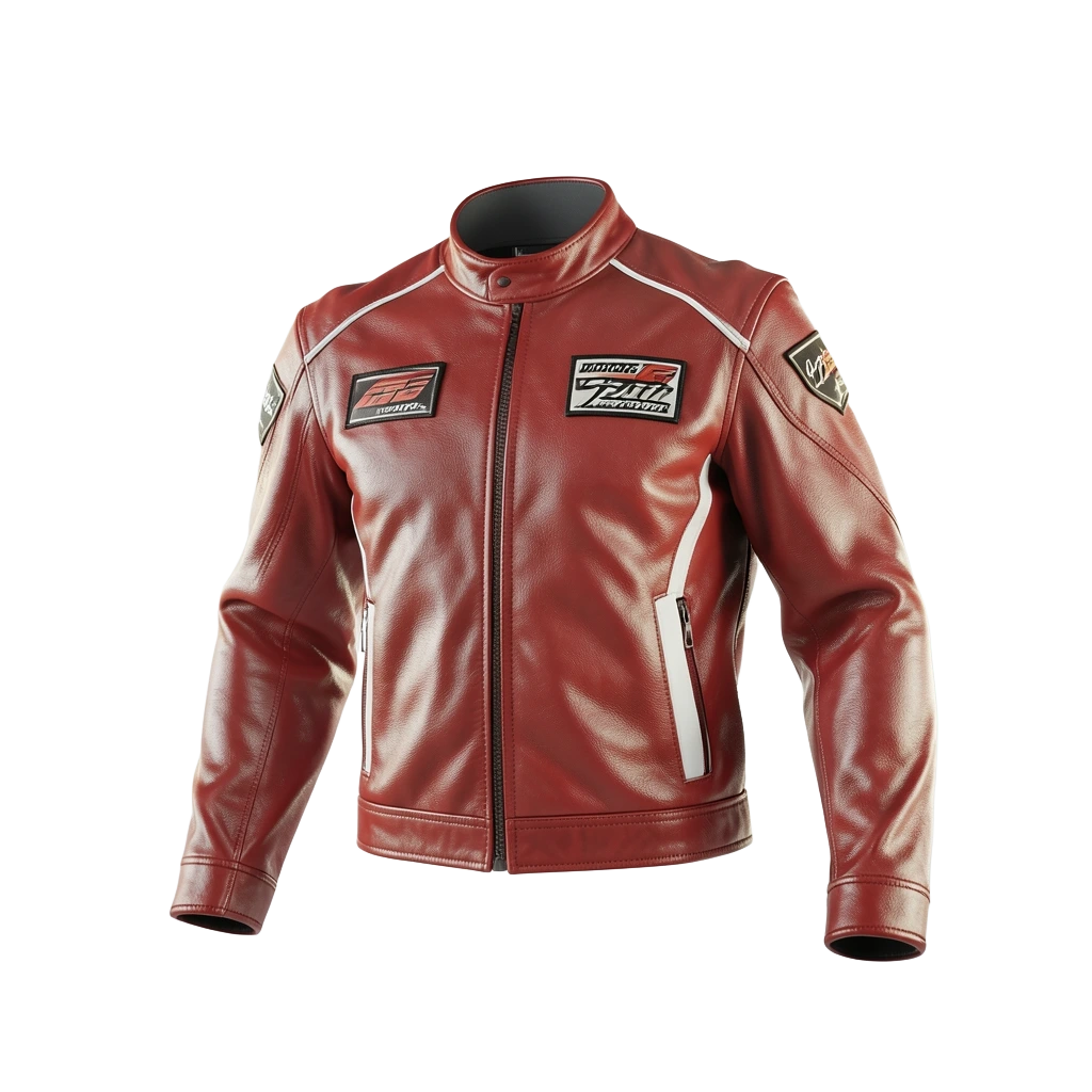 Red Leather Racer Jacket