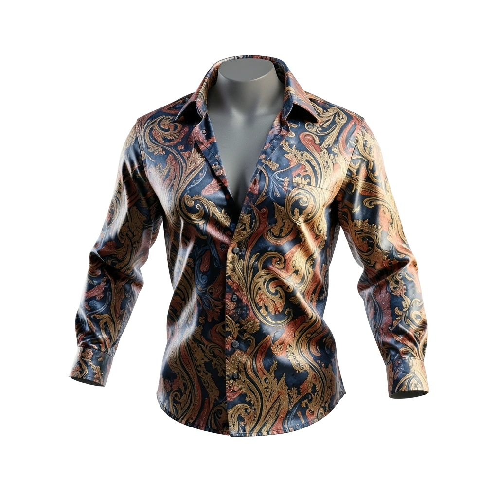 Open-Chest Silk Shirt