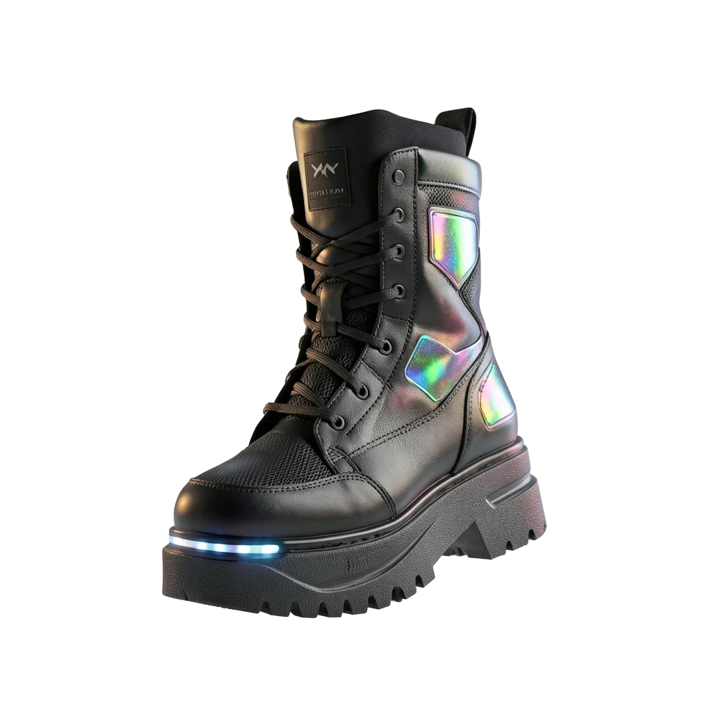 Black Cyber Platform Boots