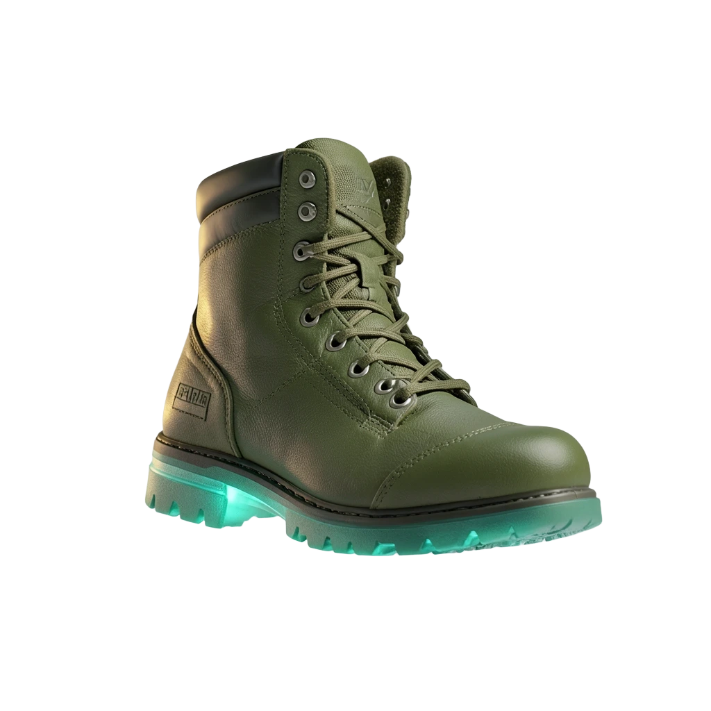 Green Glow Combat Boots