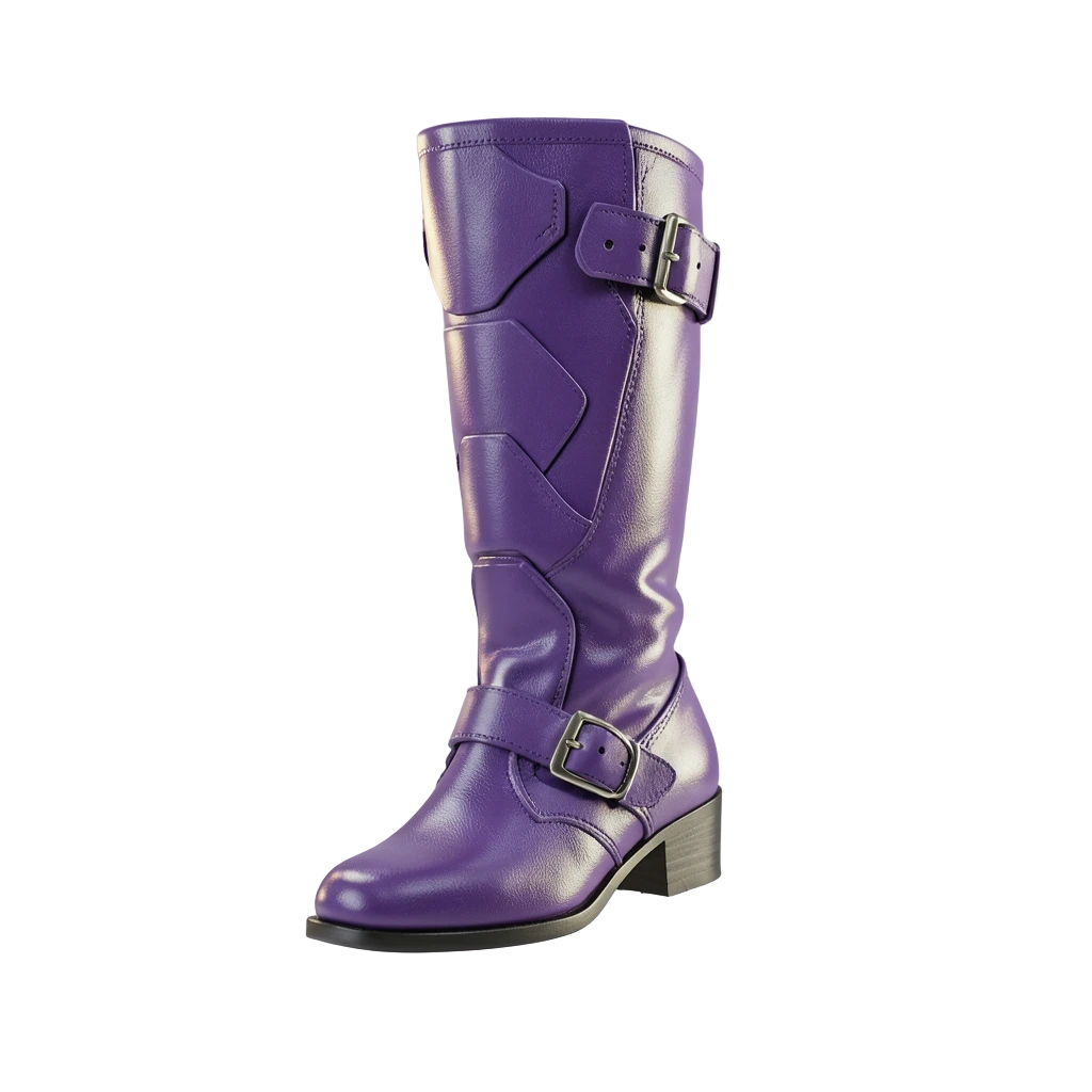 Purple Armored Thigh Boots