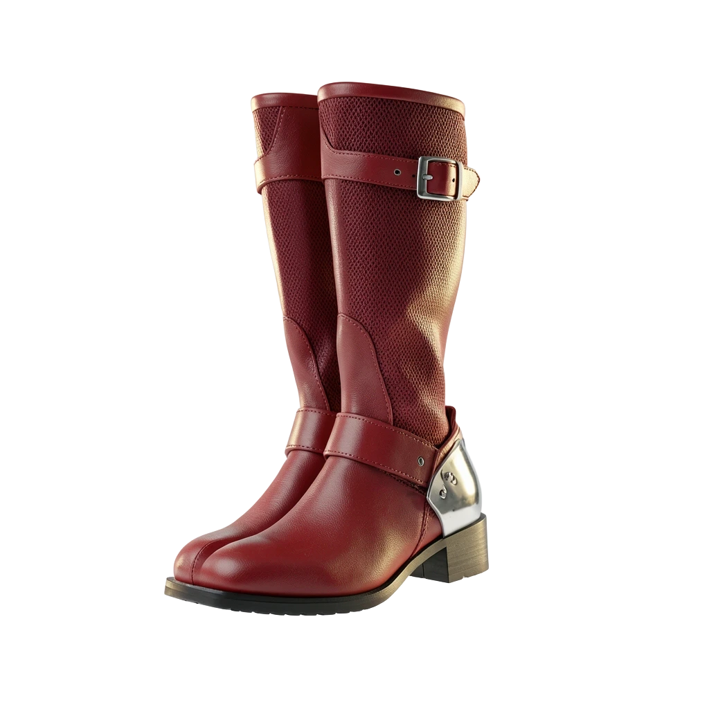 Red Tech Knee Boots