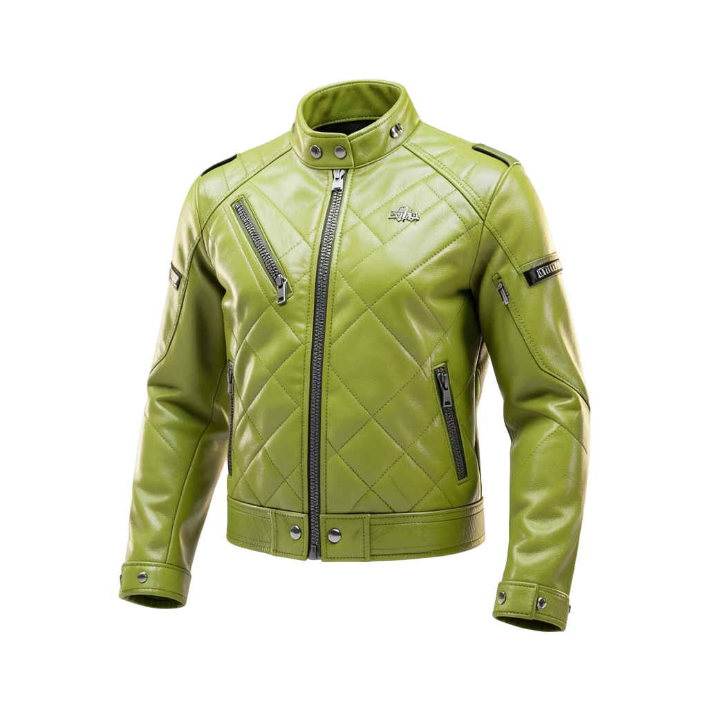 Green Leather Cyber Jacket