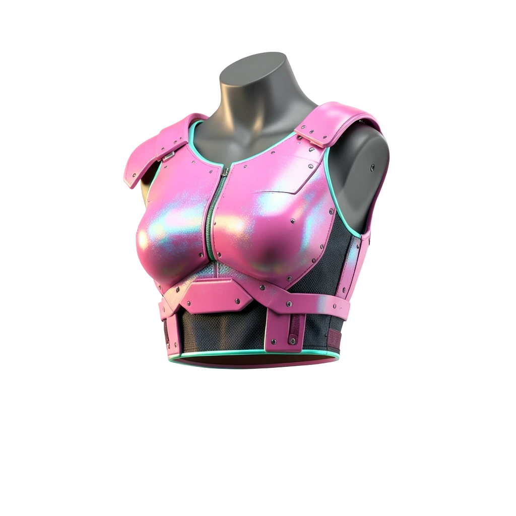 Pink Cyber Armor Crop