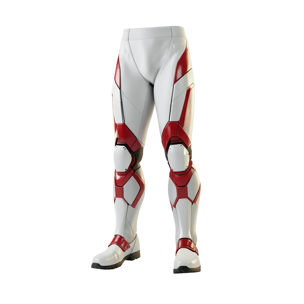 White-Red Hero Suit Legs