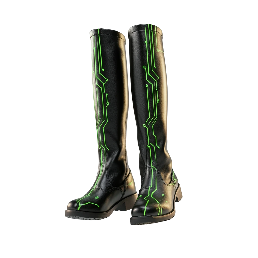 Black Neon Suit Boots