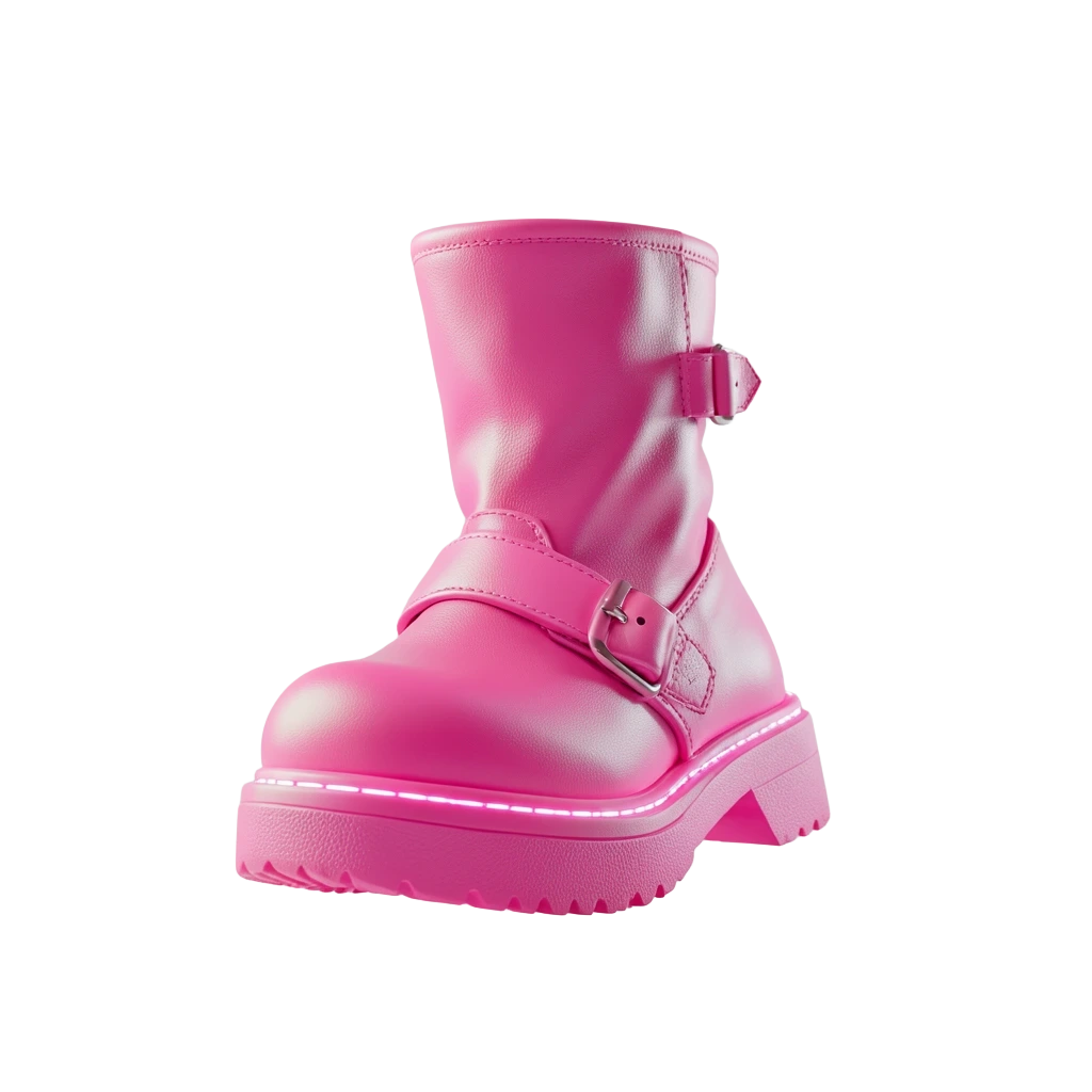 Pink Neon Platform Boots