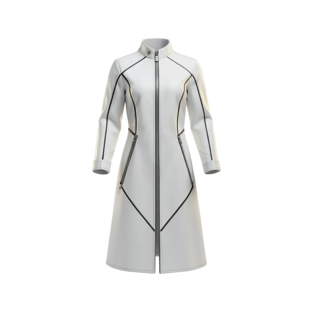 White Long Futurist Coat