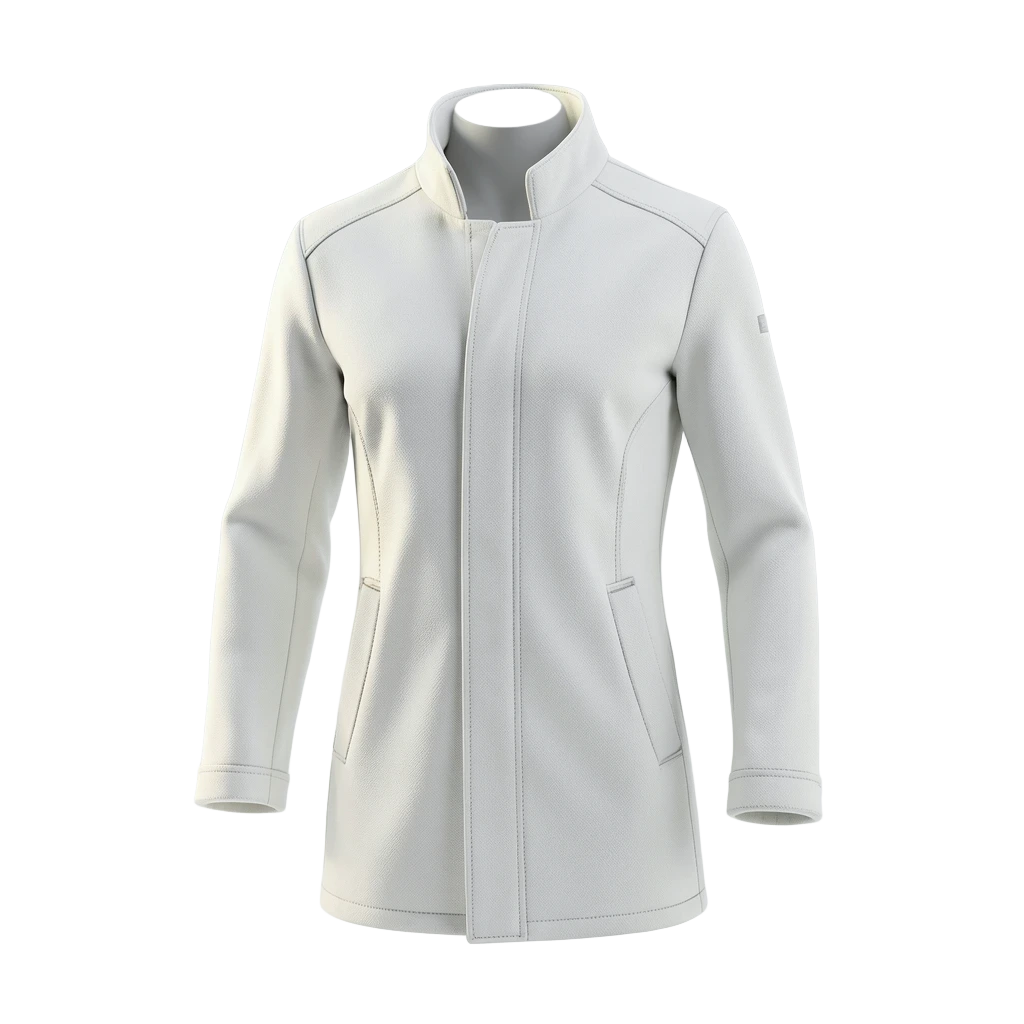 White Minimal Tech Coat