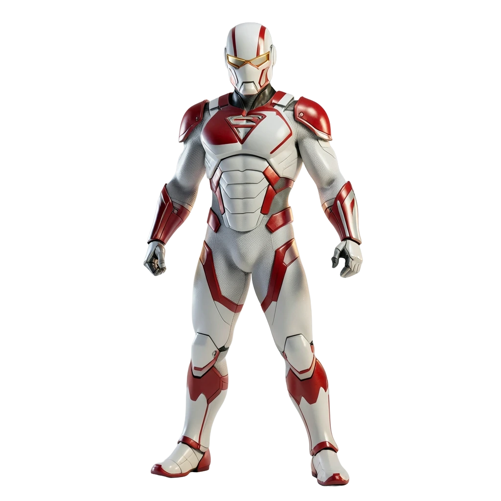 White-Red Superhero Suit