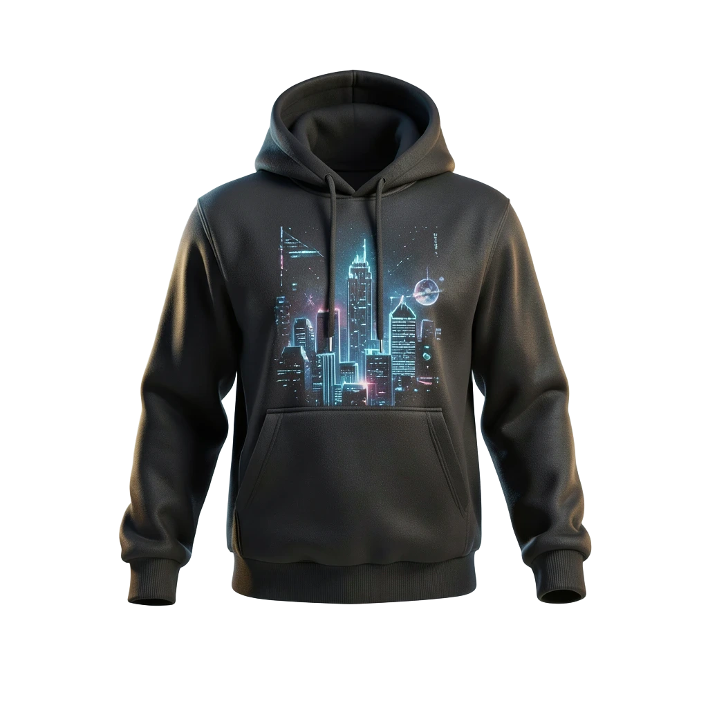 Black Graphic Sci-Fi Hoodie
