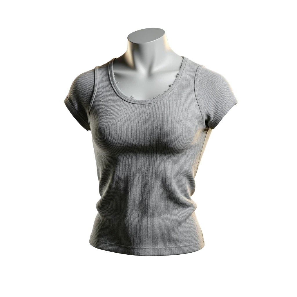 Grey Ribbed Compression Top