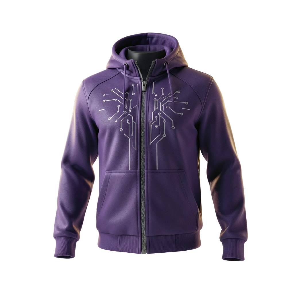 Purple Tech Zip Hoodie