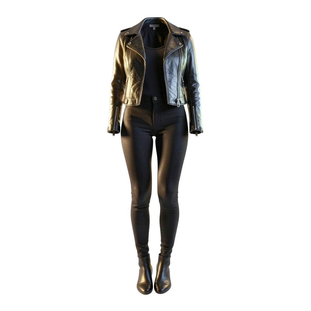 Gold leather jacket look