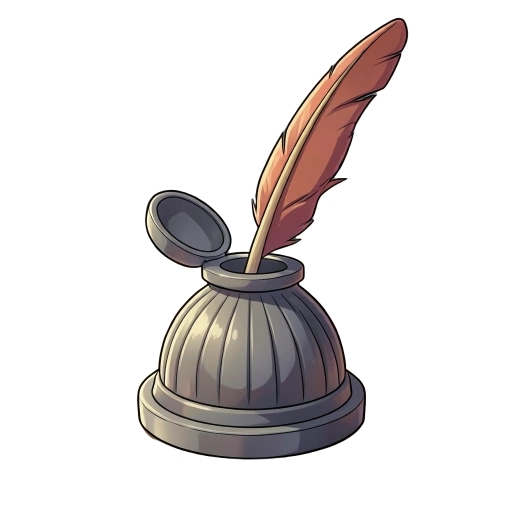 Inkwell with Feather Pen
